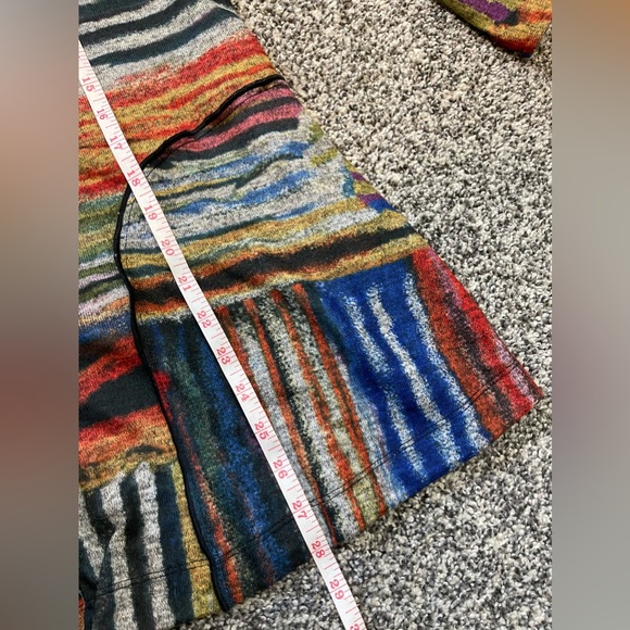 Ali Miles Black/Jewel Tones FUNKY ABSTRACT ART Knit Wire Collar Jacket S - Picture 10 of 11